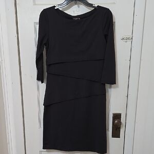 J McLaughlin Nicola Layered Shift DRESS Elegant Black Layered CLASSIC SIZE SMALL